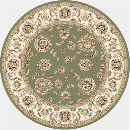 Dynamic Rugs Ancient Garden 5 ft. 3 in. Round 57365-4464 Rug - Green/Ivory ANR5573654464